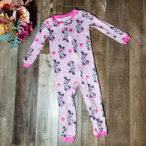 Disney Baby Pink Minnie Mouse Toddler Girl Pajamas One Piece Size 24m